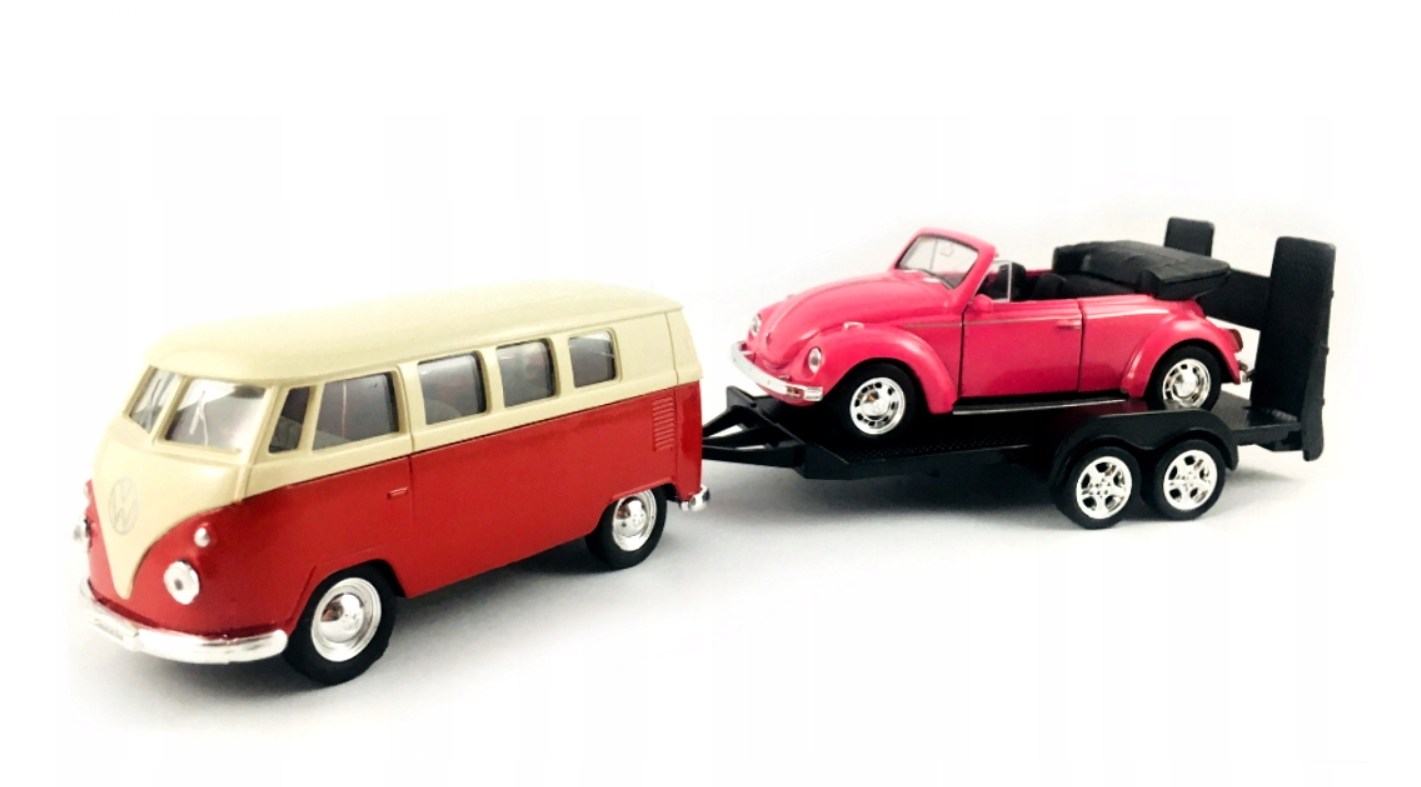 Welly Trailer set VW T1 Bus a Volkswagen The Beetle