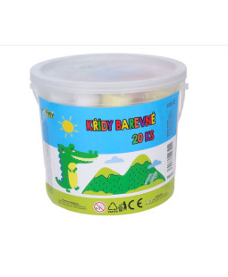 Venkovní barevné křídy - Jumbo kbelík 20 ks 