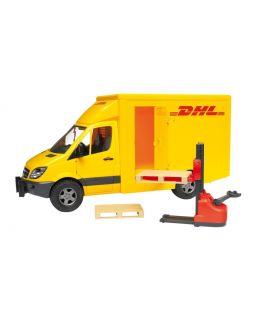 Bruder 2534 Mercedes Benz skříňový DHL + paletový vozík