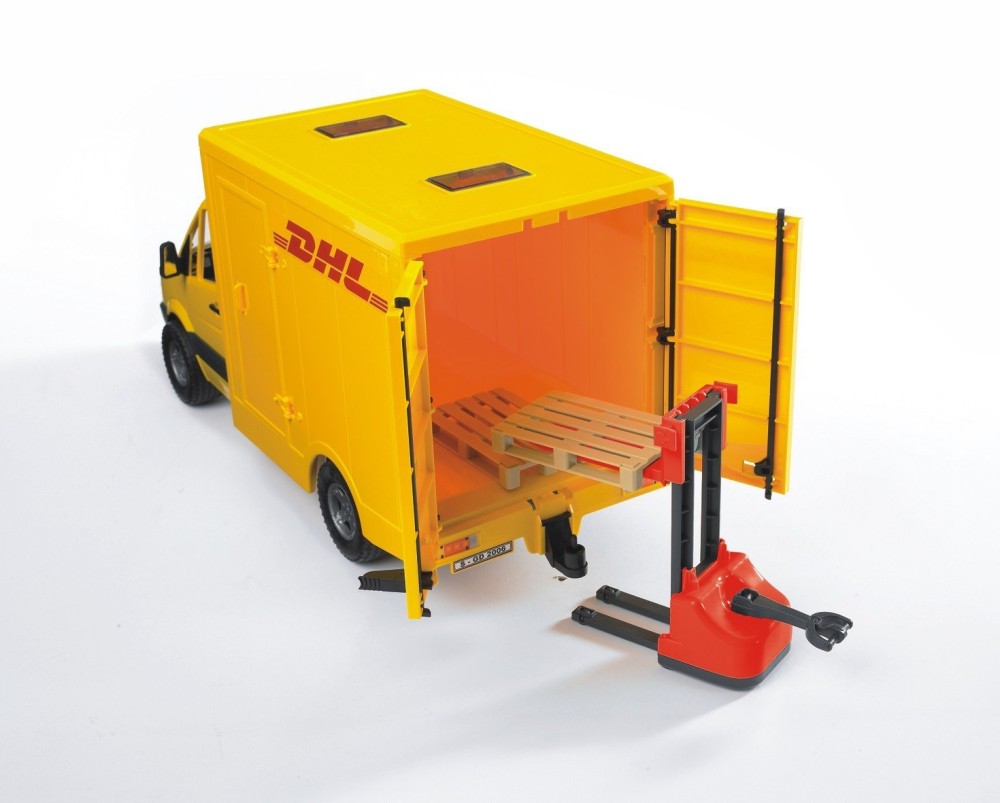 Bruder 2534 Mercedes Benz skříňový DHL, paletový vozík