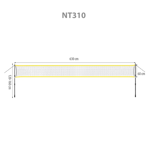 Síť na badminton s teleskopickými sloupky NILS NT310