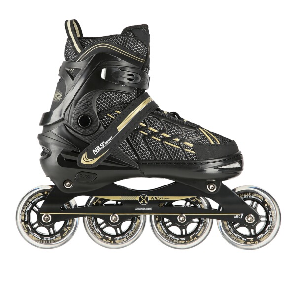 Kolečkové brusle NILS Extreme NA1128 černo-zlaté vel.L (39-42)