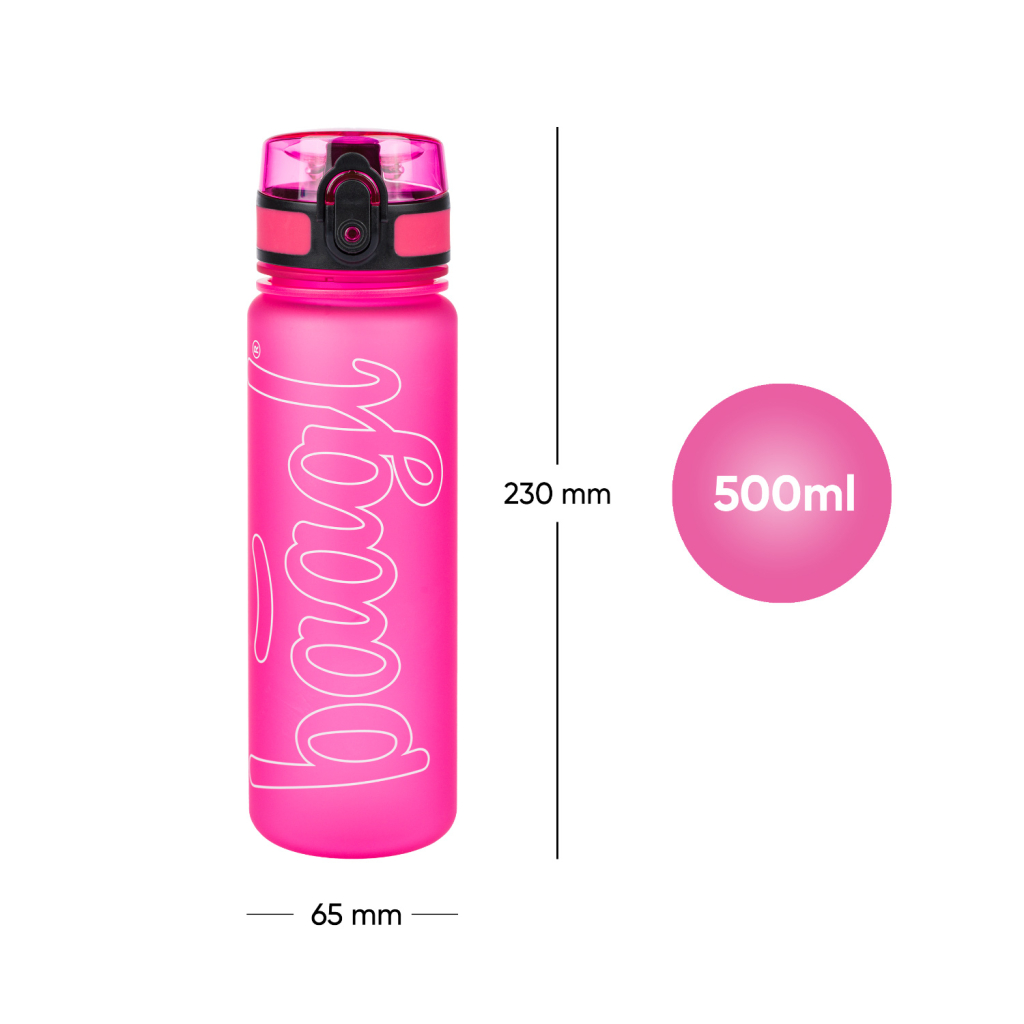BAAGL Tritanová láhev na pití Logo, růžová, 500 ml.