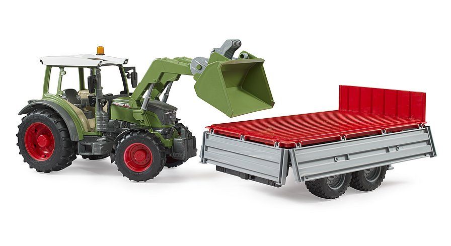 Bruder 2182 Traktor Fendt Vario 211 s čelním nakladačem a sklápěcím přívěsem
