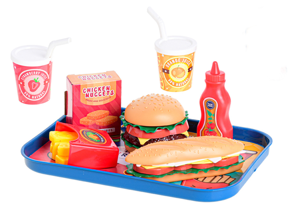 Fast food set rychlého občerstvení s podnosem 26x19cm, 26ks
