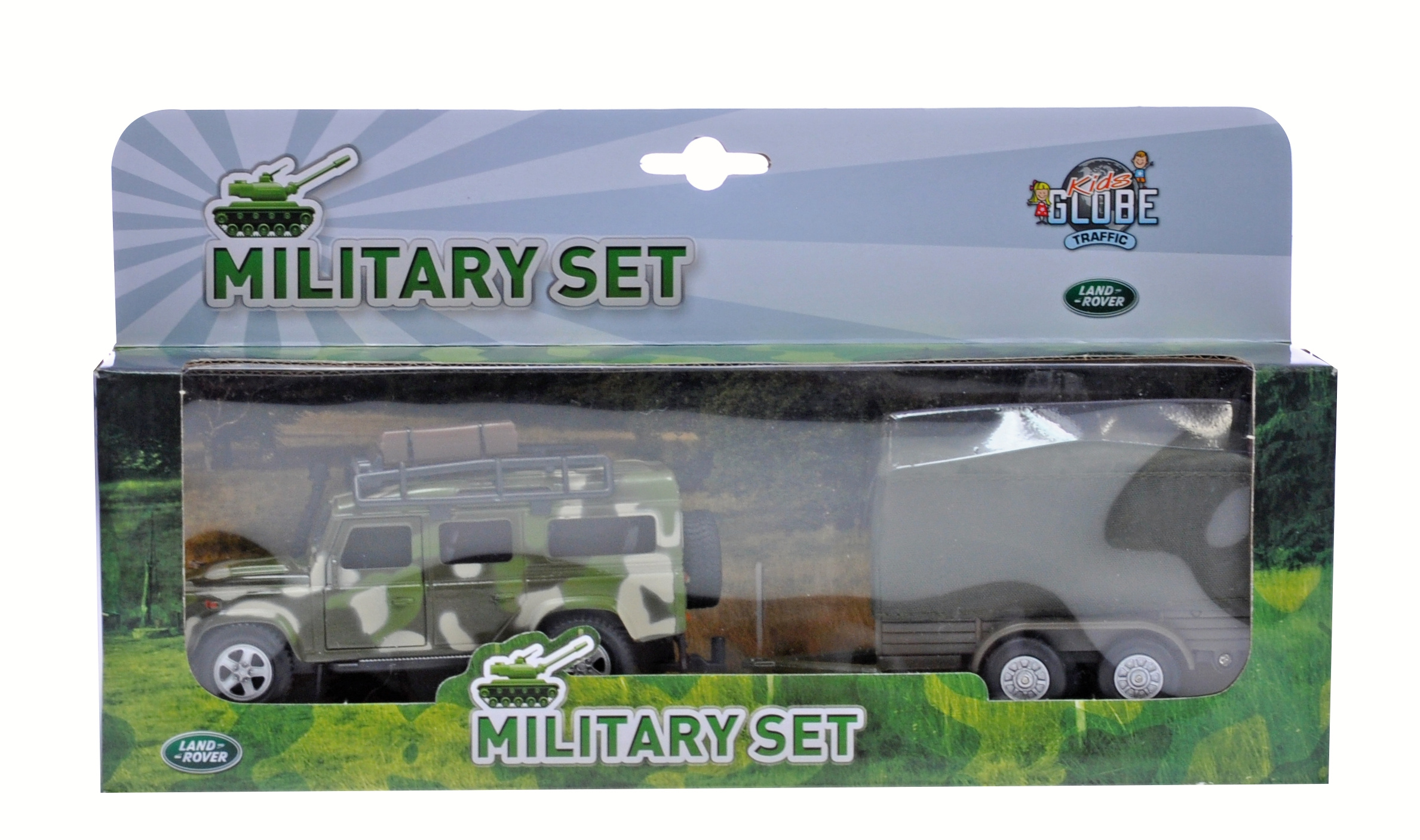 Kids Globe Traffic Land Rover Defender Military na zpětný chod