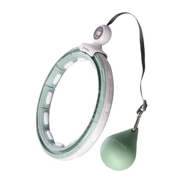 Masážní hula hoop HMS HHM15 se závažím, magnety a počítadlem, zelená