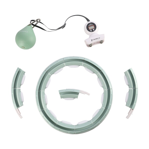 Masážní hula hoop HMS HHM15 se závažím, magnety a počítadlem, zelená