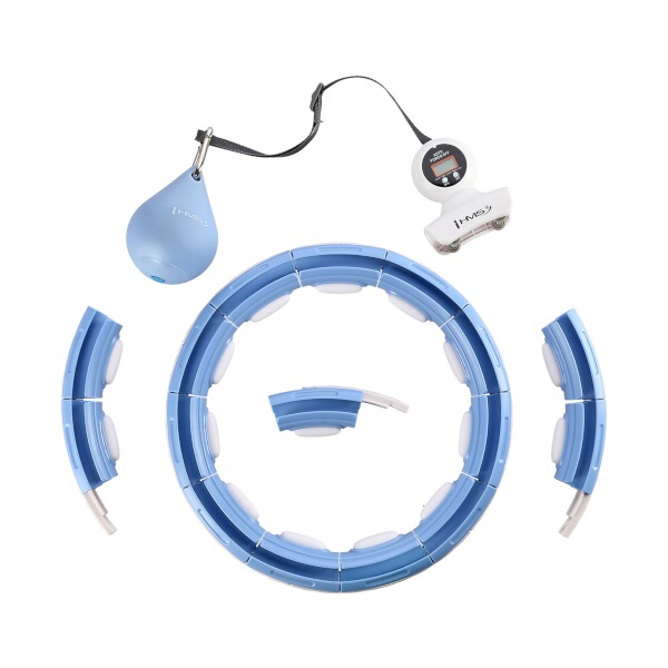 Masážní hula hoop HMS HHM15 se závažím, magnety a počítadlem, modrá