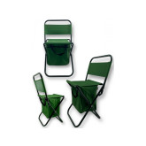 Skládací rybářská kempingová židle s kapsou zelená