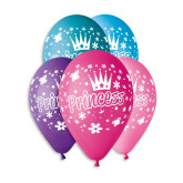 Nafukovací balonky s potiskem Princess průměr 30cm, 5ks