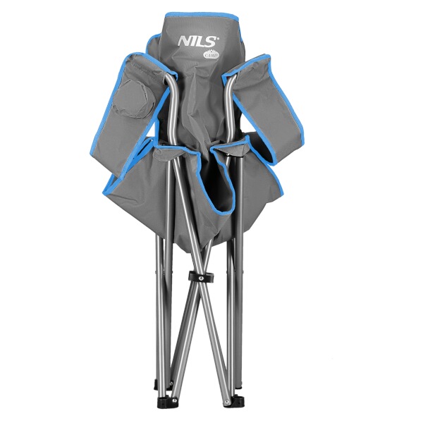 Skládací židle NILS Camp NC3079 šedá-modrá, nostnost 130 kg