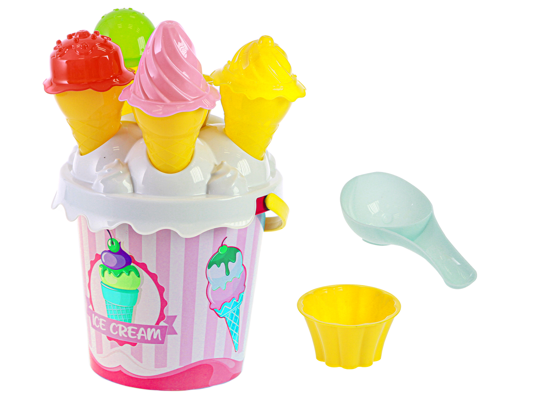 Sada na písek Růžová zmrzlina, 27cm - baleno v síťce