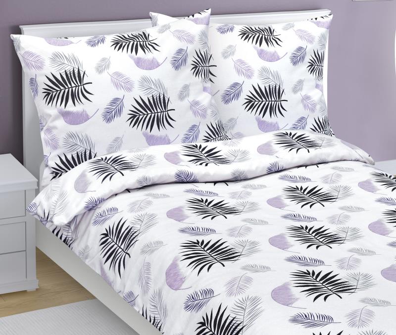 Bellatex Povlečení flanelové Fialové peříčko - 140x200, 70x90 cm