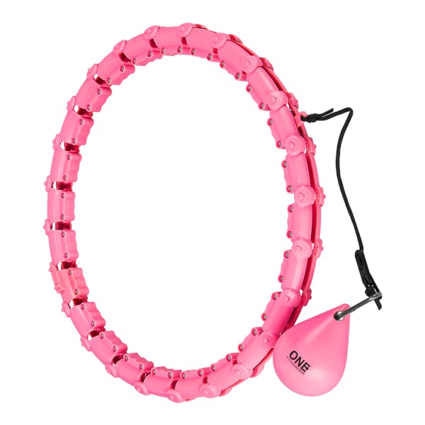 Masážní hula hoop obruč ONE Fitness OHA02 se závažím růžová