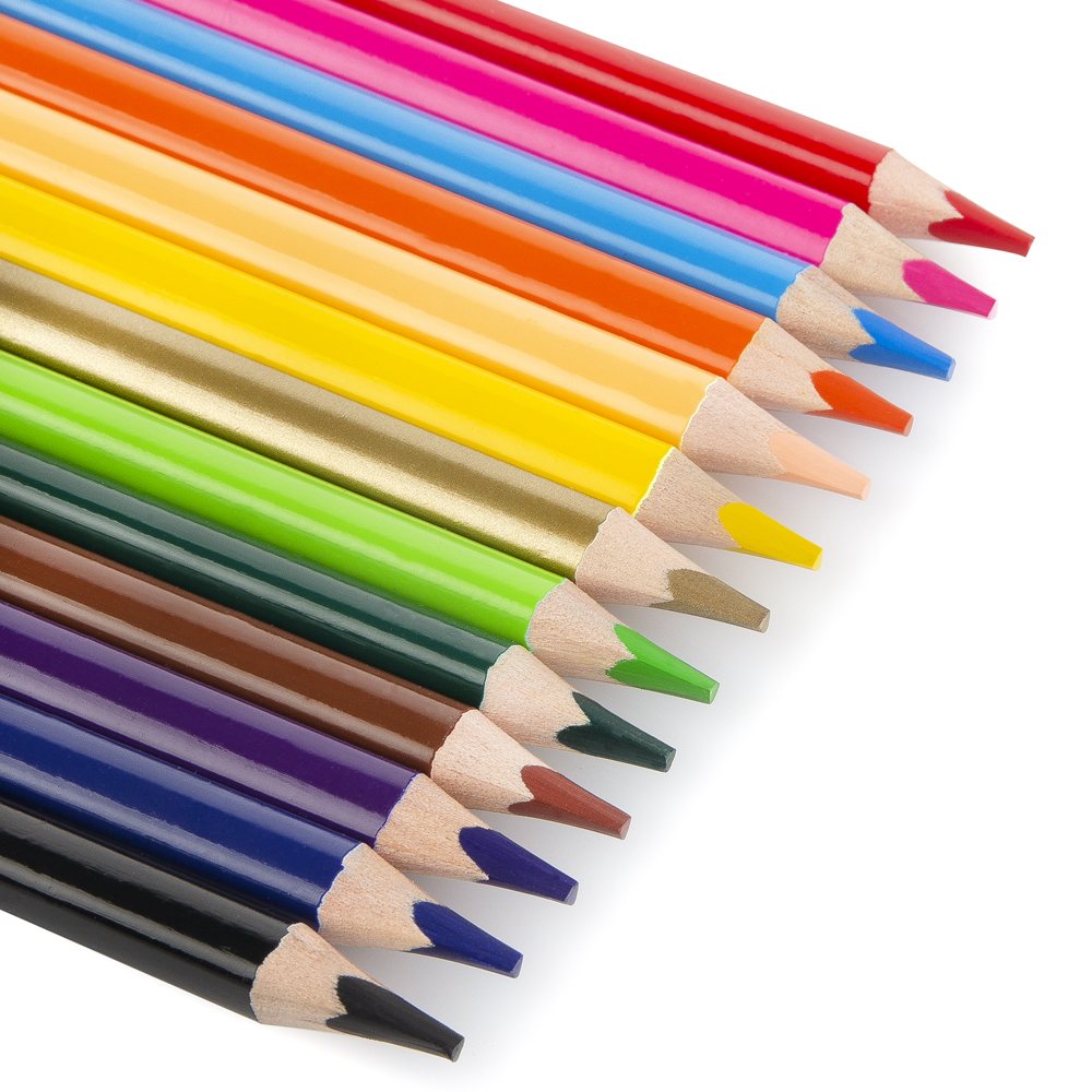 Easy Colour JUMBO Dřevěné pastelky trojhranné s ořezávátkem, 13 barev
