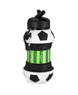 Spokey CORT Skládací silikonová láhev, ve tvaru fotbalového míče, 0,52 l