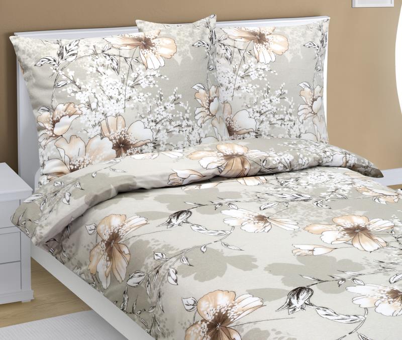 Bellatex Povlečení flanelové Kávový ibišek - 140x220, 70x90 cm