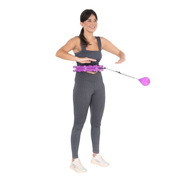 Sada masážní hula hoop HMS HHW12 PLUS Size se závažím, zeštíhlující pás BR163, fialová
