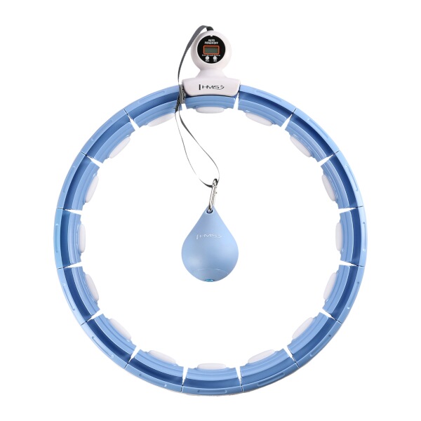 Sada masážní hula hoop HMS HHM15 se závažím, magnety a počítadlem, zeštíhlující pás BR163, modrá