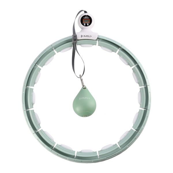 Sada masážní hula hoop HMS HHM15 se závažím, magnety, počítadlo, zeštíhlující pás BR163, zelená
