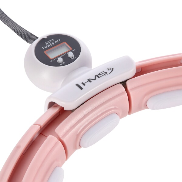 Sada masážní hula hoop HMS HHM15 se závažím, magnety, počítadlo, zeštíhlující pás BR163, růžová