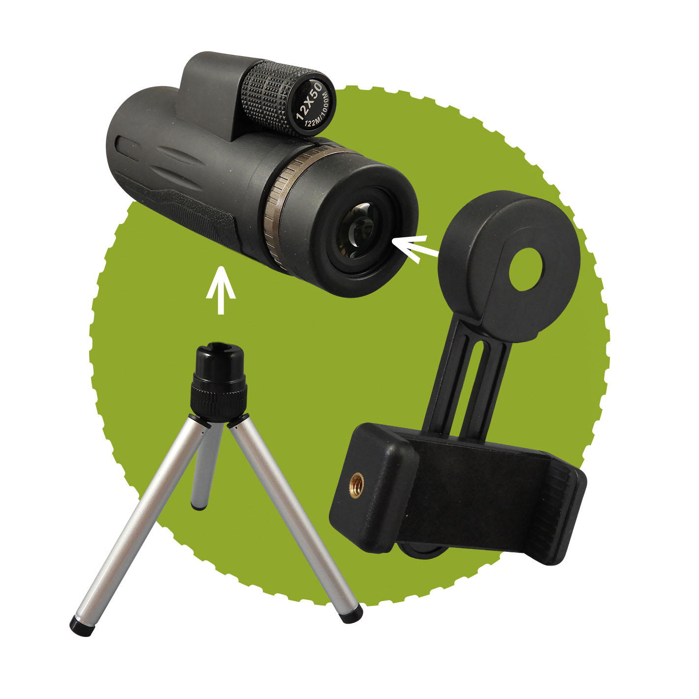 BUKI Science Monokulár Expert 12x40 s držákem na telefon