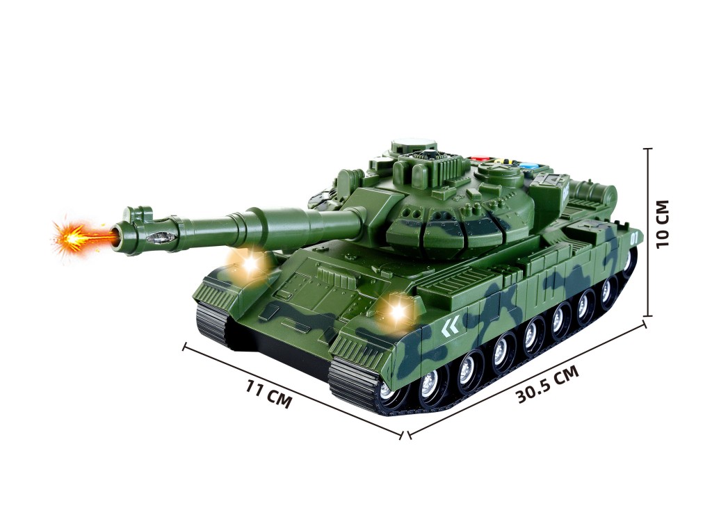 Plastový tank zelená kamufláž se světelnými a zvukovými efekty, 30cm