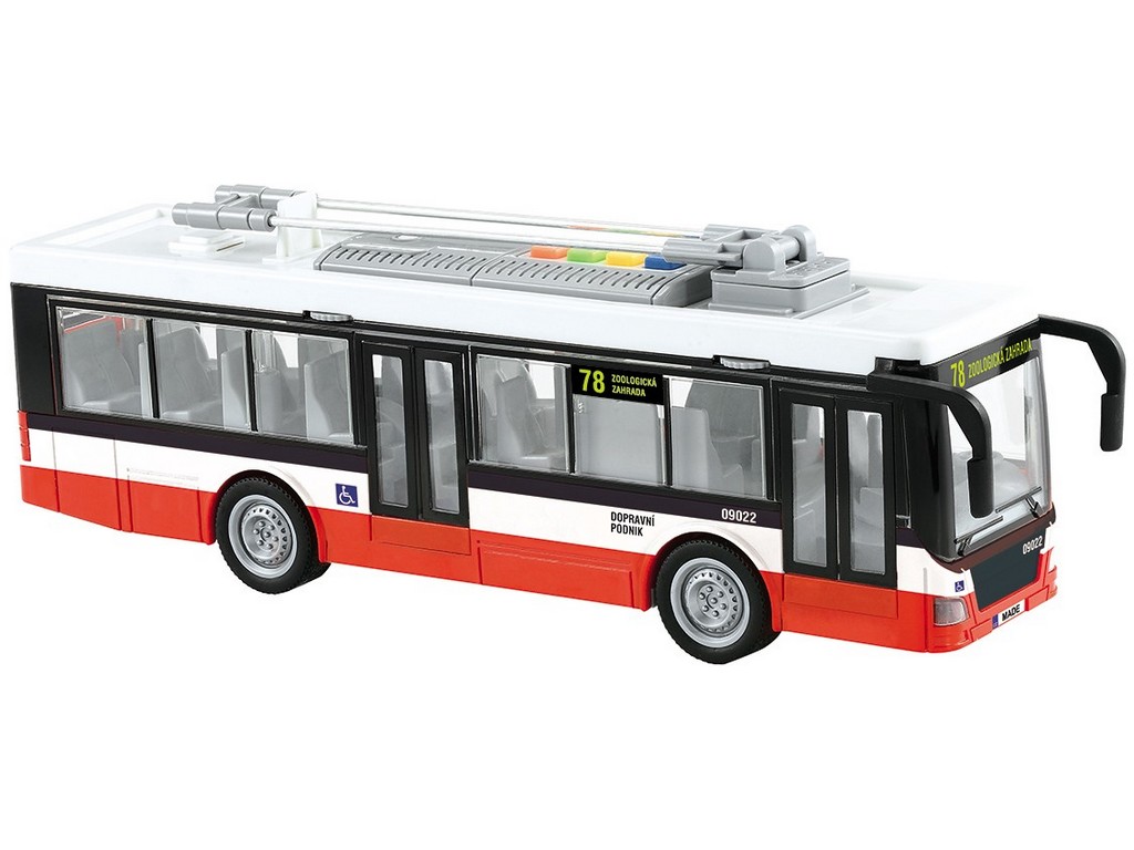 Made Trolejbus na setrvačník s českým hlasem, 28 cm