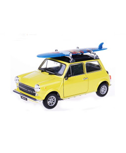 Welly MOQ Mini cooper 1300 with surf (yellow) 1:24