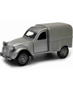 Welly Citroën 2CV Fourgonnette, stříbrno-šedý 1:34-39