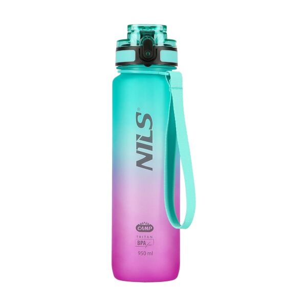 Tritanová láhev na pití NILS Camp NCD04, zeleno-růžová, 950 ml.