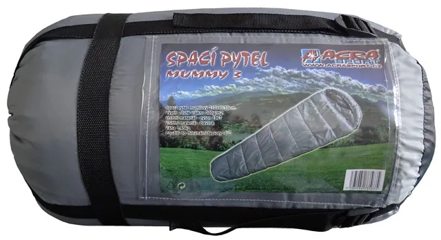 Brother Mummy 3, Spací pytel mumie 300g/m2, šedo-černý