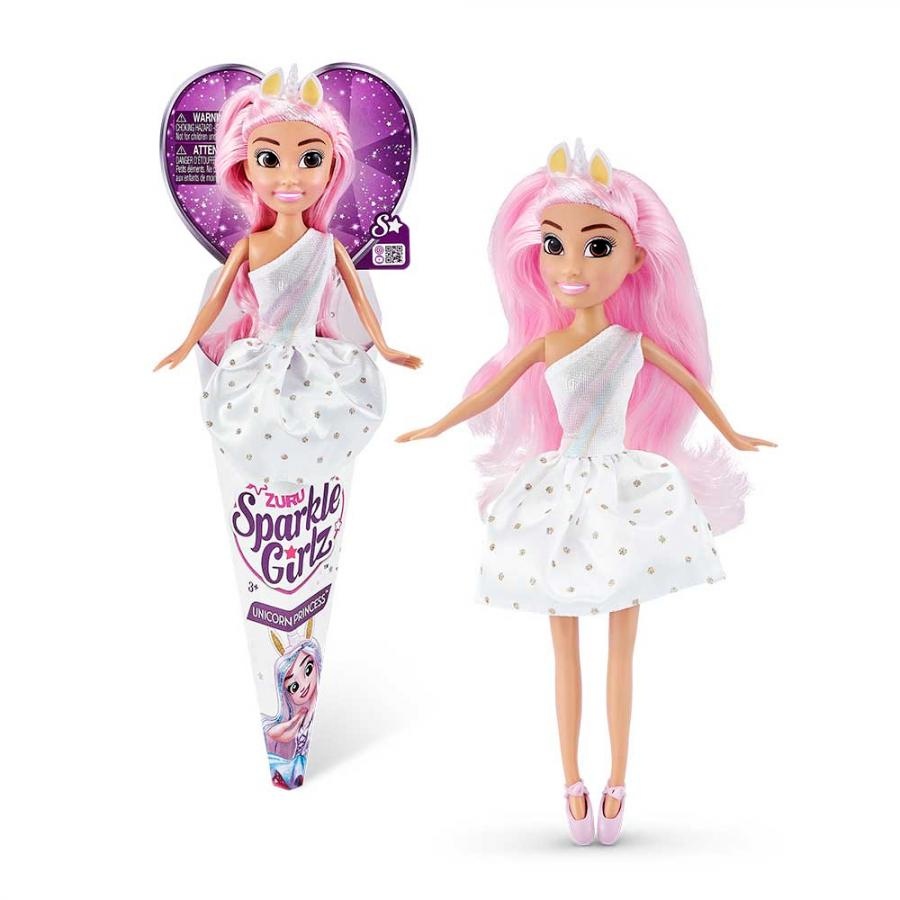 Zuru Panenka Sparkle Girlz, Víla jednorožec v kornoutu - Bílá