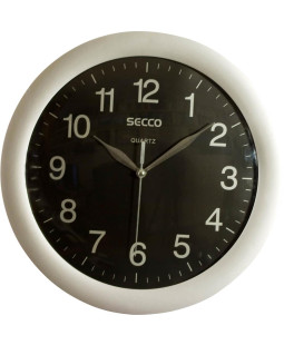 Secco nástěnné hodiny, stříbrno-černé, průměr 30cm