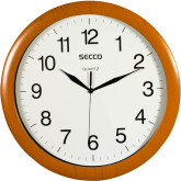 Secco nástěnné hodiny, hnědo-bílé, průměr 32cm