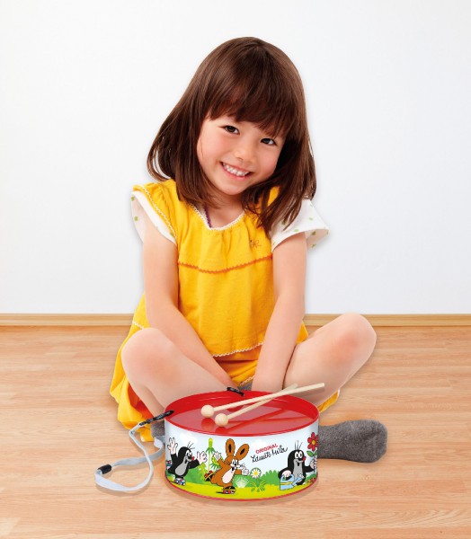 Bubínek plech s popruhy a paličkami Krtek, průměr 20 cm