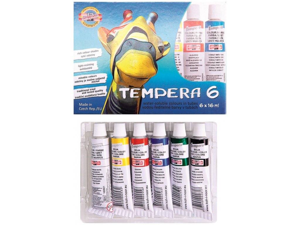 Koh-I-Noor Temperové barvy 6ks - 16ml