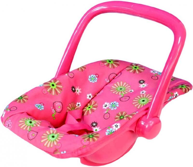 Teddies Nosítko autosedačka s látkovým potahem pro panenky, Růžové