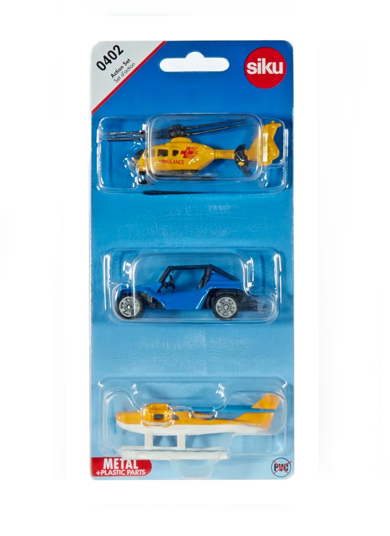Siku akční set, bugyna, helikoptéra, hydroplán