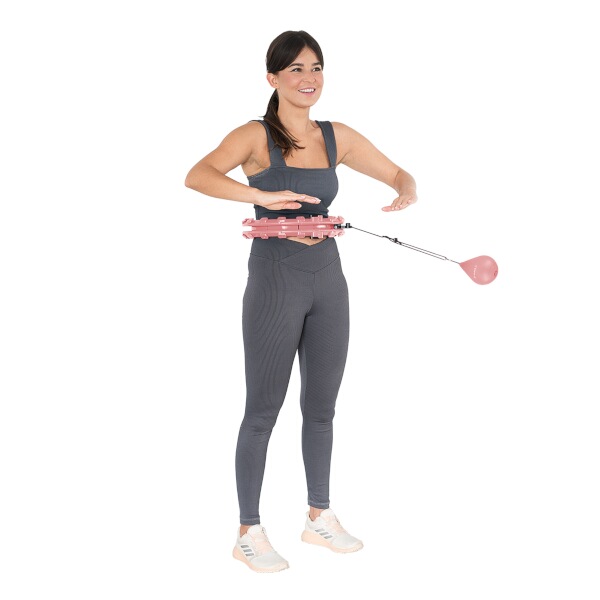 Sada masážní hula hoop HMS HHW01 se závažím a zeštíhlujícího pásu BR163 růžová
