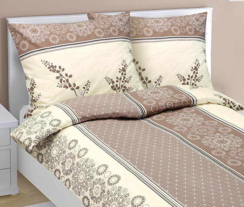 Bellatex Povlečení flanelové Větvička hnědá - 140x220, 70x90 cm