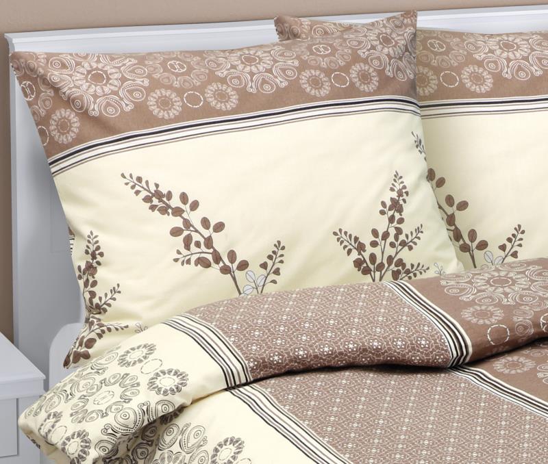 Bellatex Povlečení flanelové Větvička hnědá - 140x220, 70x90 cm