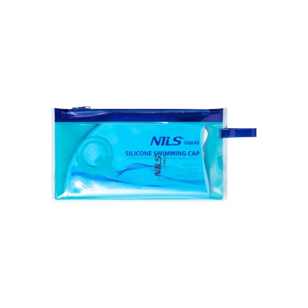Silikonová čepice NILS Aqua NQC Dots světlemodrá