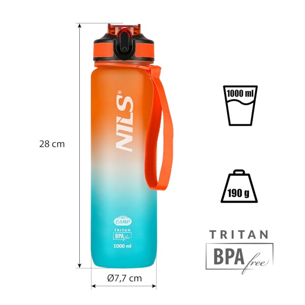 Tritanová láhev na pití NILS Camp NCD68 1000 ml oranžovo-modrá