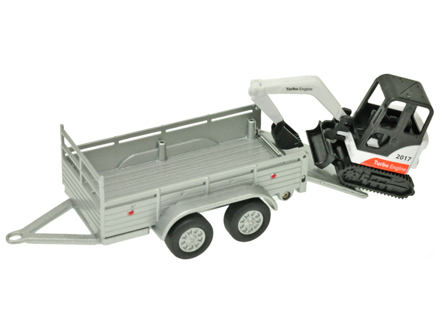 Kids Globe Traffic Mitsubishi Pajero na zpětný chod s bagrem, 29cm