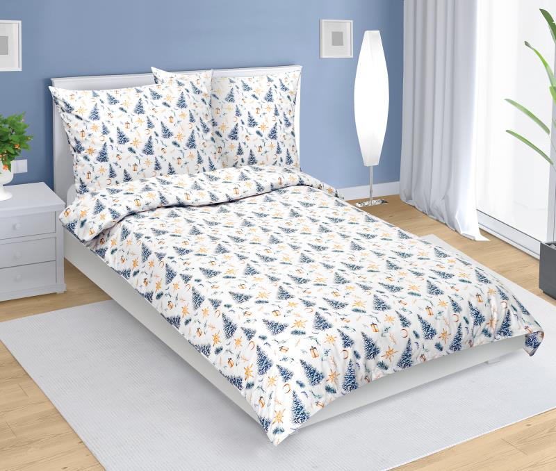 Bellatex Povlečení bavlněné, Vánoční stromek - 140x200, 70x90 cm