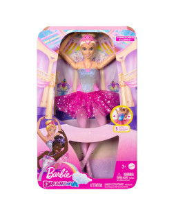 Mattel Barbie svítící magická baletka s růžovou sukní