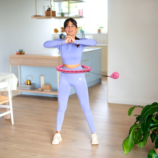 Masážní hula hoop obruč ONE Fitness OHA02 se závažím, zeštíhlujíc pás BR160, růžová