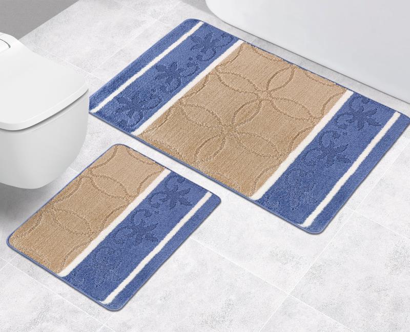 Bellatex SADA BANY bez výkroje Ornament modro béžový, - 60x100,60x50cm